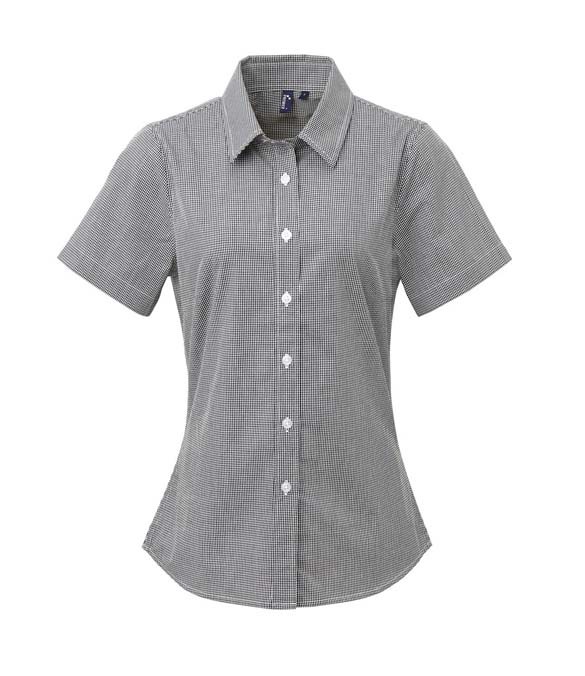 Premier Ladies Gingham Short Sleeve Shirt