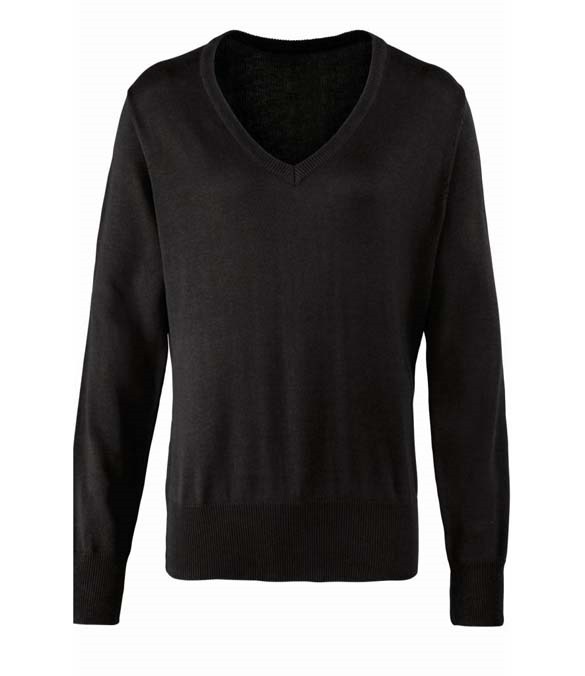 Premier Ladies Knitted Cotton Acrylic V Neck Sweater